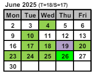 District School Academic Calendar for Intrntnl Finance & Econ Dev HS At Franklin for June 2025
