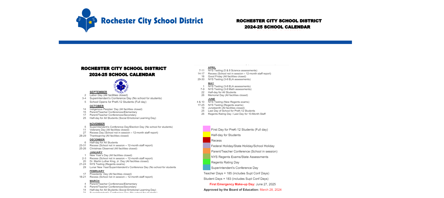 District School Academic Calendar Key for Intrntnl Finance & Econ Dev HS At Franklin