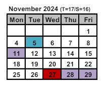 District School Academic Calendar for Intrntnl Finance & Econ Dev HS At Franklin for November 2024