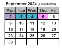 District School Academic Calendar for Intrntnl Finance & Econ Dev HS At Franklin for September 2024