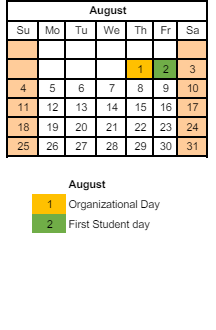 District School Academic Calendar for George M Riddle Elem School for August 2024