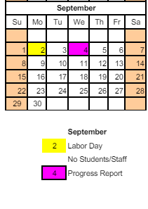 District School Academic Calendar for George M Riddle Elem School for September 2024
