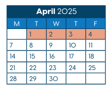 District School Academic Calendar for Folwell Elementary for April 2025