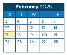 District School Academic Calendar for Hawthorne Diploma Program for February 2025