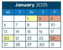District School Academic Calendar for Hawthorne Diploma Program for January 2025