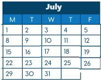 District School Academic Calendar for Hawthorne Diploma Program for July 2024