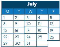 District School Academic Calendar for Folwell Elementary for July 2024