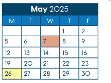 District School Academic Calendar for Hawthorne Diploma Program for May 2025