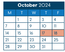 District School Academic Calendar for Hawthorne Diploma Program for October 2024