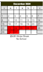 District School Academic Calendar for Lewis Lemon Global Studies Acad for December 2024