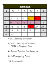 District School Academic Calendar for Guilford High School for June 2025