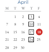 District School Academic Calendar for Joe Mathias Elementary School for April 2025