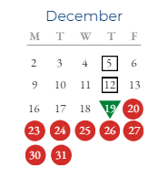District School Academic Calendar for Joe Mathias Elementary School for December 2024