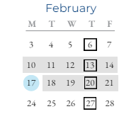 District School Academic Calendar for Joe Mathias Elementary School for February 2025