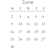 District School Academic Calendar for Joe Mathias Elementary School for June 2025