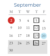 District School Academic Calendar for Joe Mathias Elementary School for September 2024
