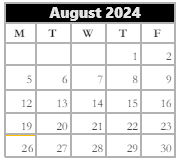 District School Academic Calendar for Gansevoort Elementary School for August 2024