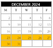 District School Academic Calendar for Gansevoort Elementary School for December 2024