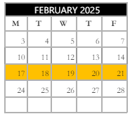 District School Academic Calendar for Gansevoort Elementary School for February 2025