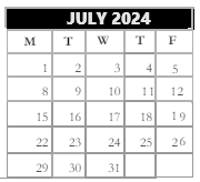 District School Academic Calendar for Gansevoort Elementary School for July 2024
