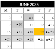 District School Academic Calendar for Gansevoort Elementary School for June 2025