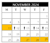 District School Academic Calendar for Gansevoort Elementary School for November 2024