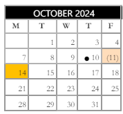 District School Academic Calendar for Gansevoort Elementary School for October 2024