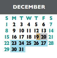 District School Academic Calendar for Gattis Elementary for December 2024