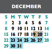 District School Academic Calendar for Sommer Elementary School for December 2024