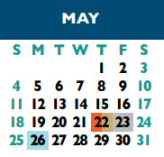 District School Academic Calendar for Round Rock Opport Ctr Daep for May 2025