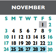 District School Academic Calendar for Jollyville Elementary for November 2024