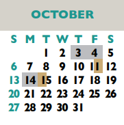 District School Academic Calendar for Elementary Daep for October 2024