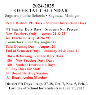 District School Academic Calendar Legend for Kempton Elementary School