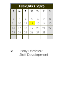 District School Academic Calendar for Southwest Elementary School for February 2025