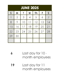 District School Academic Calendar for Southwest Elementary School for June 2025