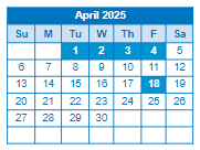 District School Academic Calendar for Crossroads Science Program for April 2025