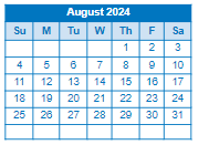 District School Academic Calendar for Crossroads Science Program for August 2024