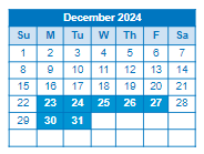 District School Academic Calendar for Crossroads Science Program for December 2024