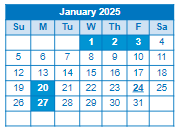 District School Academic Calendar for Four Seasons Elementary for January 2025