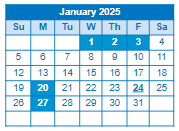 District School Academic Calendar for Crossroads Science Program for January 2025