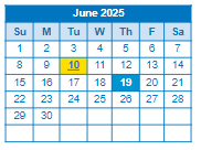 District School Academic Calendar for Highwood Hills Elementary for June 2025