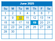 District School Academic Calendar for Crossroads Science Program for June 2025