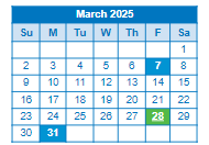District School Academic Calendar for Crossroads Science Program for March 2025