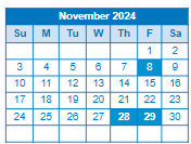District School Academic Calendar for Four Seasons Elementary for November 2024