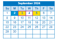 District School Academic Calendar for Crossroads Science Program for September 2024