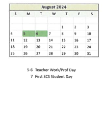 District School Academic Calendar for Bradie M Shrum Upper Elem for August 2024