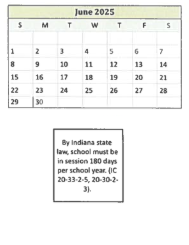 District School Academic Calendar for Bradie M Shrum Upper Elem for June 2025