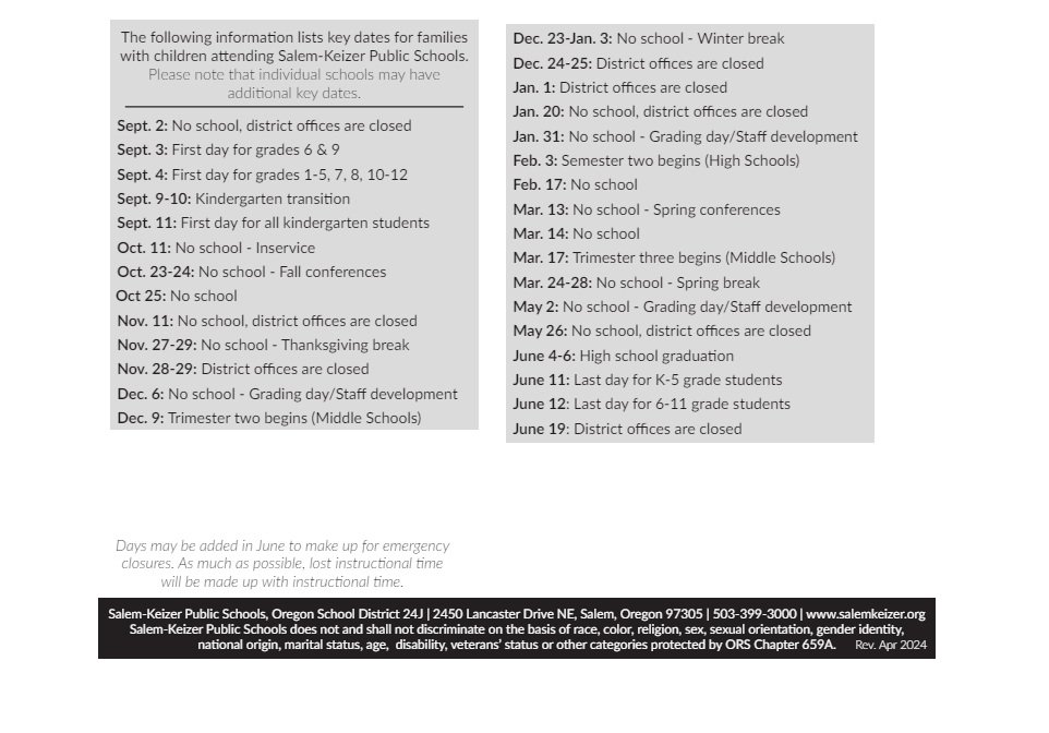 District School Academic Calendar Key for Scott Elementary School