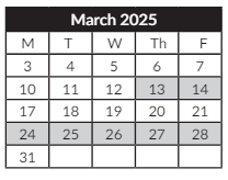 District School Academic Calendar for Houck Middle School for March 2025