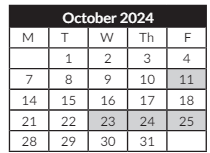 District School Academic Calendar for Houck Middle School for October 2024